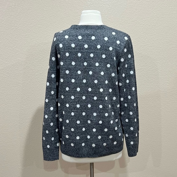 Charter Club Grey Marled Polka-Dot Sweater Size Large - Picture 4 of 8